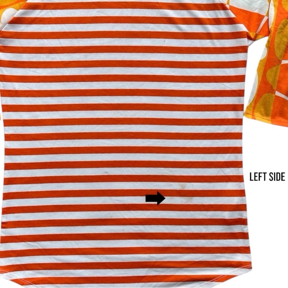 Lularoe XS Candycorn Stripe 3/4 Sleeve Orange White Casual Festive Collectible - Picture 3 of 8